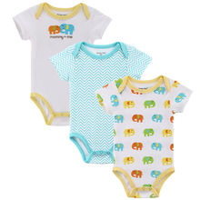 3Pcs Lot Short Sleeve Baby Rompers 100 Cotton Newborn Baby Clothes Baby Girl Summer Clothing Sets