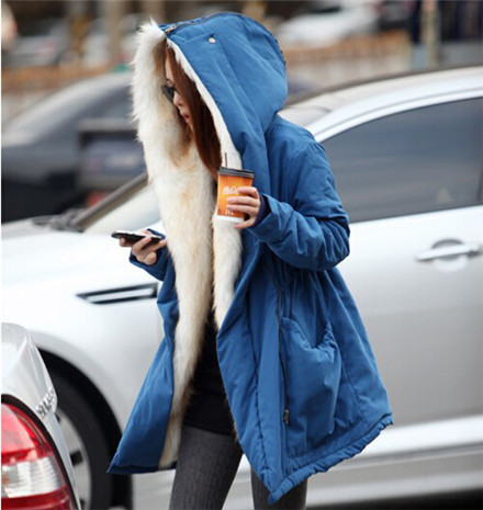 Women\'s Winter Jacket Coat Women 2015 Plus Hair Inside Coat Female Hooded Coats Drawstring Parka Women Clothing Plus Size Black (20)