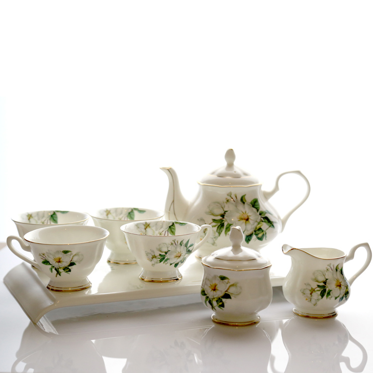 England Style Royal Bone China Tea Coffee Set Fashion Coffee Set 8 Pieces Set 