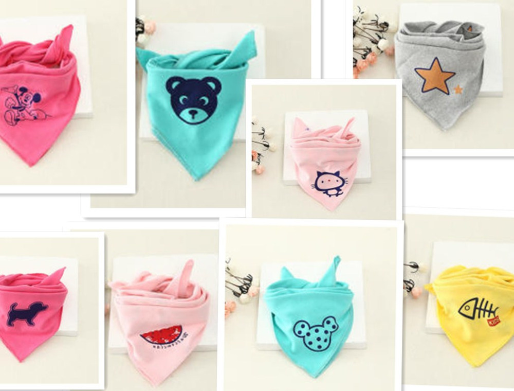 2015 new Crystal velvet materials new born baby pinafores kids warm scarf boys girls bib star fish bear cat design scarf