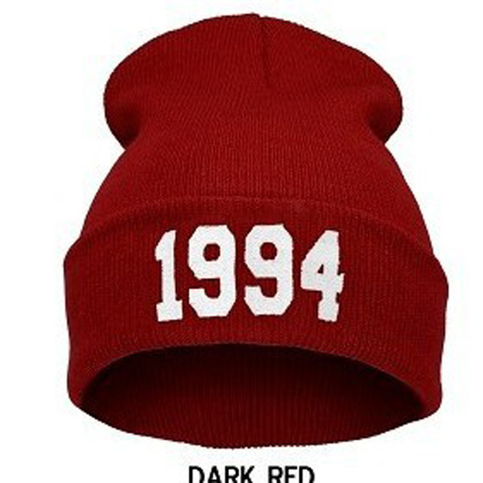 9 Colors Fashion Letter Hats for Women Cap Casual Hat 1994 Knitted Wool Cap Men Male