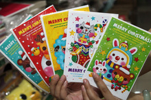 Korean Fashion Cartoon Animals Christmas Greeting Cards Kawaii Pattern 50pcs/lot Gift Card Christmas Decoration Gift