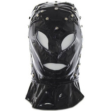 New Hood Mask Headgear Soft Leather Hood with Rivet Full Head Harness Fetish Mask Bondage Slave Fetish Erotic Porno Sex Products