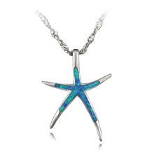 Free The Chain Cute Blue Green White Brown Pink Fire Opal Star Pendant Women Necklace Pendant Starfish Pendant 1 1/4”