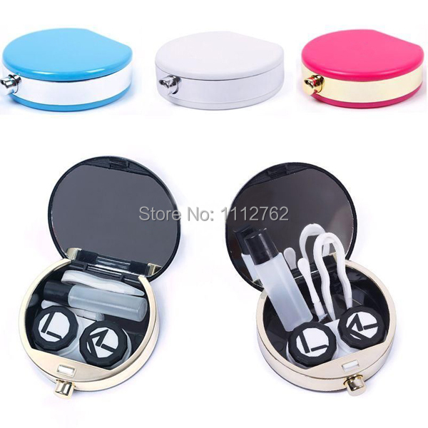 Free Shipping Fashion Perfume Bottle Design Contact Lens Box Case Container Holder With Mirror Tweezers Set 4Cy97
