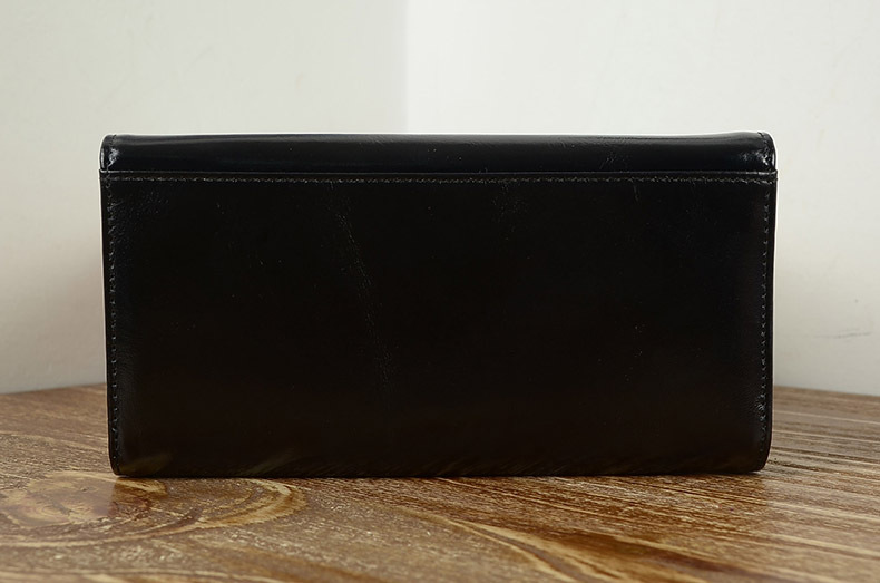 Imported Grain Leather Korea Style Burnished Leather Women's Long