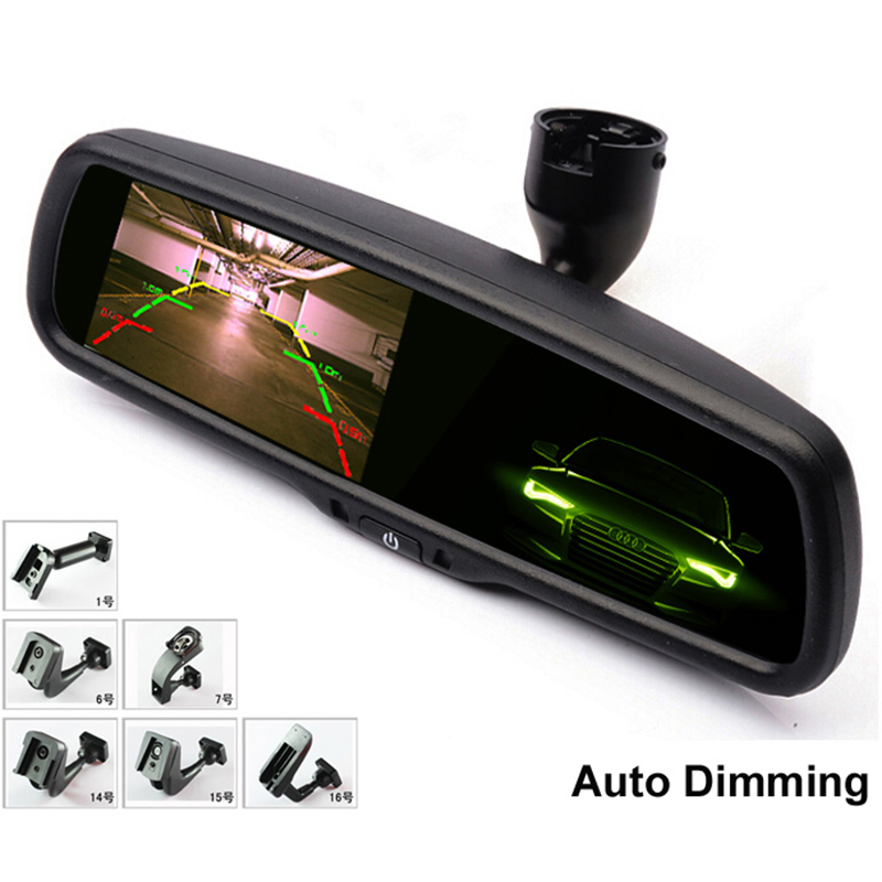 Auto Dimming HD 800*480 Special Bracket 4.3 TFT LCD Car Parking Rear View Rearview Mirror Monitor Video Player 2 Video Input Auto Dimming HD 800*480 Special Bracket 4.3 TFT LCD Car Parking Rear View Rearview Mirror Monitor Video Player 2 Video Input