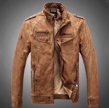 Hot new fashion men’s winter jacket plus thick velvet thick leather jacket men