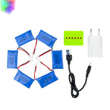 Syma X5C Lipo battery 3.7V 850mAh 6pcs and charger with plug for syma x5 x5sw x5sc cx30 cx30w Helicopter drone spare part