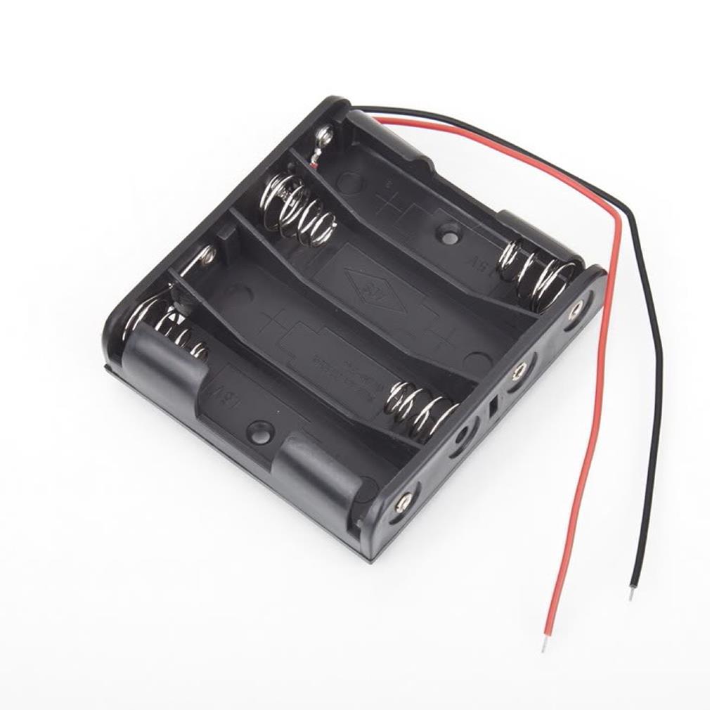 Battery Box Slot Holder Case for 4 Packs Standard AA 2A Batteries Stack 6V
