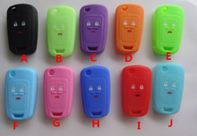 Hot silicone car key cover case shell Holder fob for Chevrolet Cruze AVEO SAIL TRAX MALIBU CAPTIVA 3 Buttons variety of colors