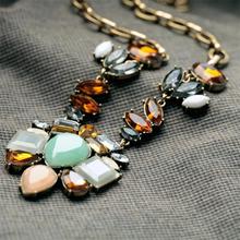 Free shipping Personalized multi stone necklace Fashion woman jewlery necklace gold jewelry