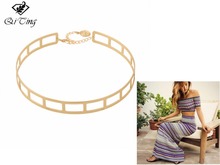 Newest gold punk chokers retro vintage lady chains statement necklace for women party colar festival collar 2015 chain