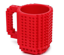 Blue Tetris Designer Mugs High Quality Plastic Building BlockTazas Coffee Cup DIY Block Puzzle Mug 5colors