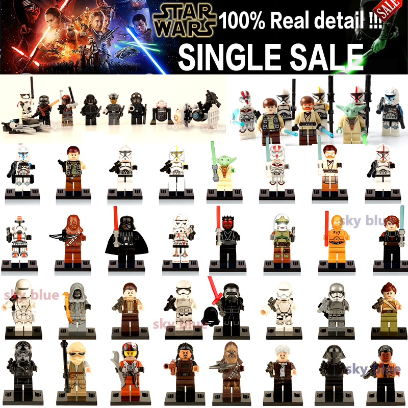 Star Wars Minifigures Одной Продажи R2D2 дарт Вейдер Лея Боба Фетт Клон Trooper Kylo Рен Фигурки Строительных Блоков Игрушки