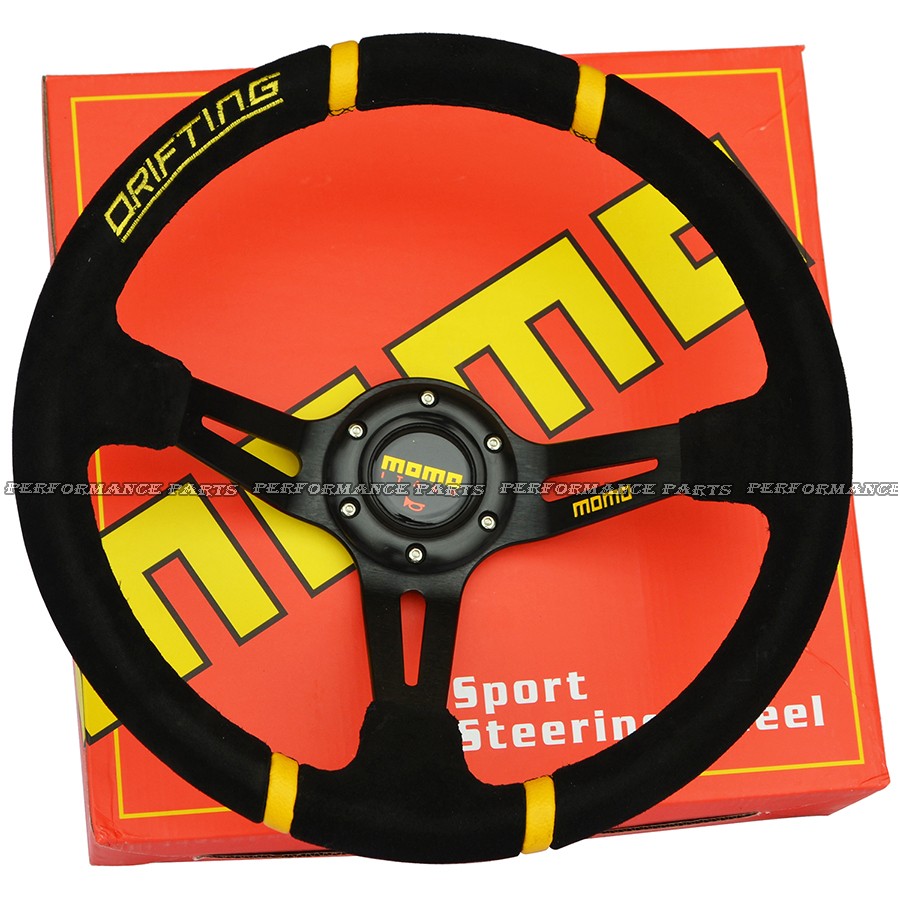 MOMO Drifting Steering Wheel Racing Car Suede Steering Wheel (4)