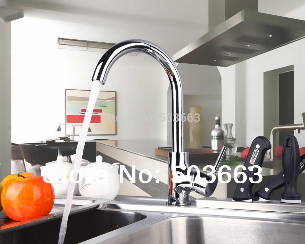 Construction Real Estate Kitchen Swivel Chrome Basin Sink Single Handle Deck Mounted Vanity Vessel MF 1029