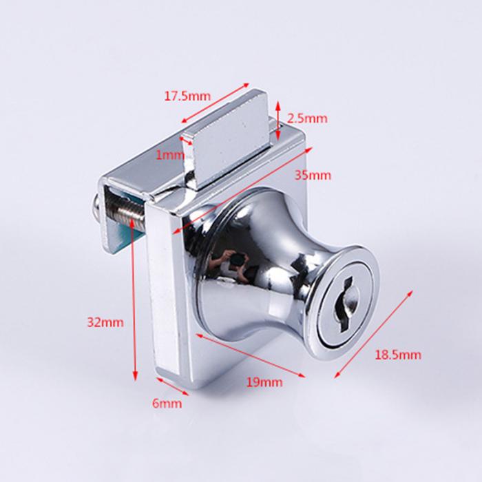 Cerraduras de vitrina de vidrio con cerradura de aleación de Zinc para