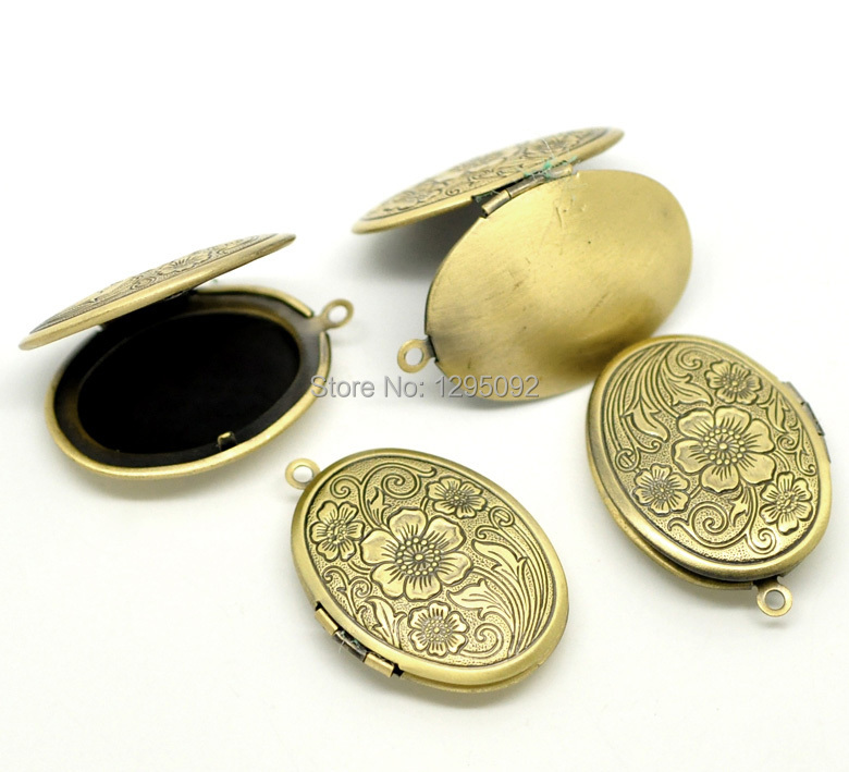 150Pcs Bronze Tone Flower Pattern Oval Picture Photo Frame Setting ...