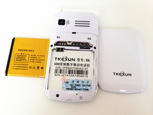 2015 New Original TKEXUN 2 5 Touch Screen Flip Mobile Phone S6 Lady Cell Phone Big