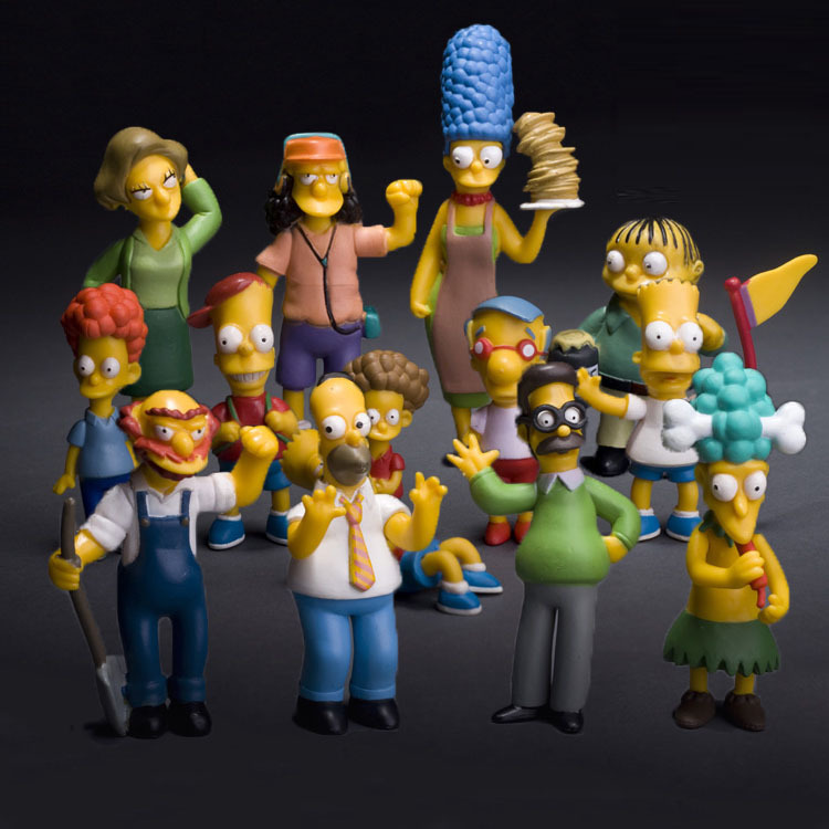 2015 New 6 12cm 14pcs set Anime Cartoon PVC The Simpsons Action Figures Set Model Toys