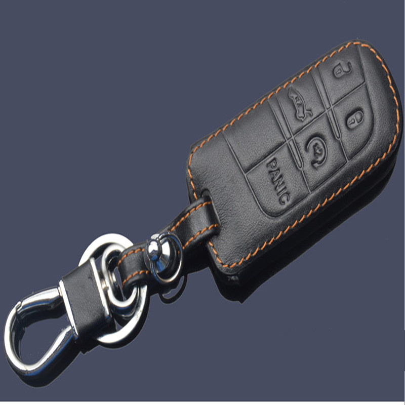 Genuine Leather Car Key Case for Jeep 2015 Grand Cherokee Dodge Journey Chrysler 300C key chain new arrival key case Leather bag