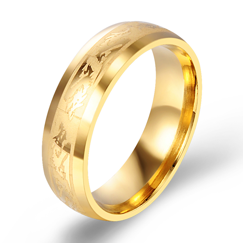 2016 new dragon design yellow gold color wedding band ring smooth men women size 9 rings - Mens Gold Wedding Ring 2016 new dragon design yellow gold color wedding band ring smooth men women size 9 rings - Mens Gold Wedding Ring