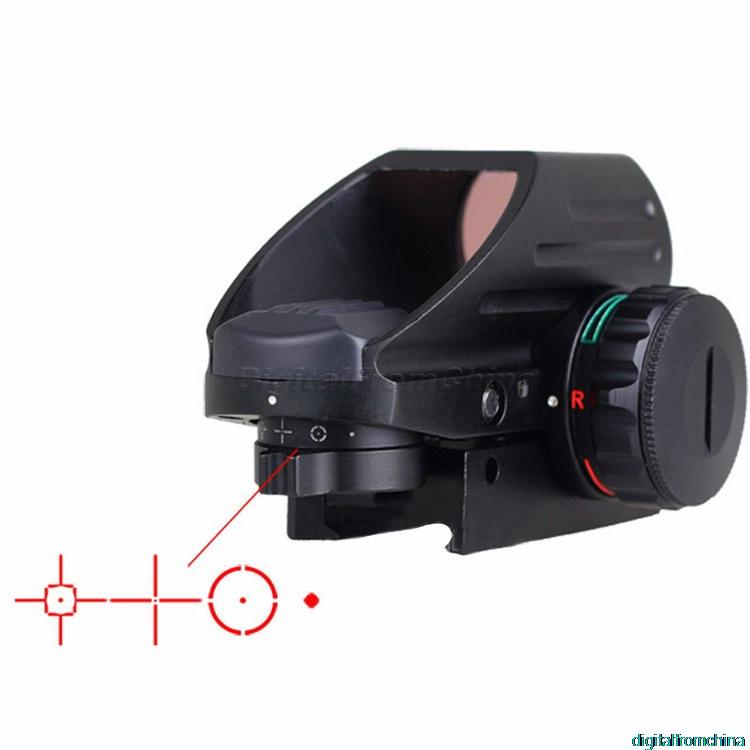 Hunting Outdoor Tactical Holographic Reflex 4 Reticle Red Green Dot Laser Sight Rifle Scope 20mm Rail Mount