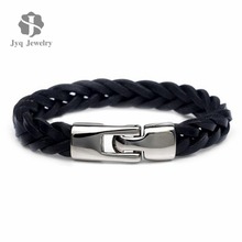 2015 New Hot Leather Bracelet Handmade Braid Man Charm Bracelets Black & Blown Colors Fine Jewelry Wholesale