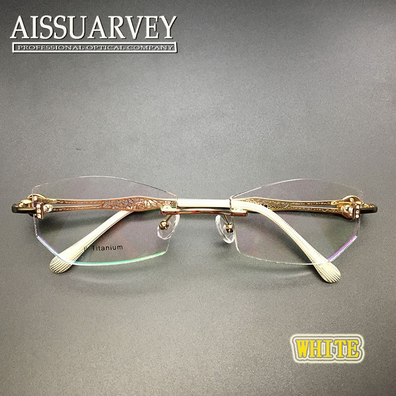 2019 Wholesale Rimless Eyeglasses Frame Women Glasses Frame Elegant