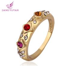Austria Crystal Diamond rings Gold Plated finger Bow ring wedding engagement Zircon Crystal Rings women jewelry wholesale