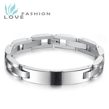 Free Shipping Fashion Jewelry black carbon fiber cool type Men’s Stainless Steel Bracelet TS3135MK