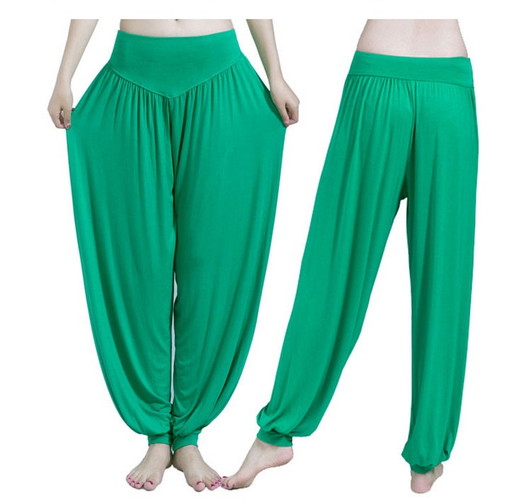 Yoga Pants Women Plus Size Colorful Bloomers Dance Yoga TaiChi Full Length Pants Smooth No Shrink Antistatic Pants Fast Shipping 2015 020