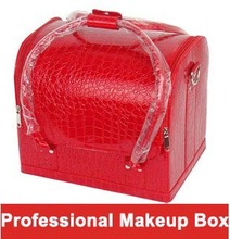 Shoulder professional cosmetics bag fashion PU hard case makeup box 23 colors double open women make-up handbags Christmas gift