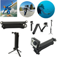 Gopro accessories 3 way arm leg muti-fuction flex stretch fold selfie stick Monopod flexible tripod for GoPro 4 /3+/3/ 2 SJ4000