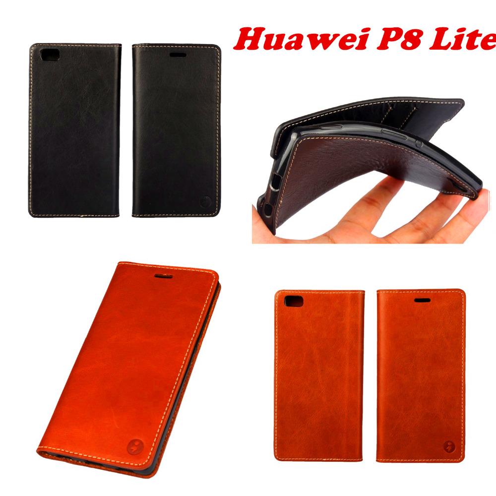 Newest Original Genuine leather Flip Case Cover For Huawei P8 Lite Case Cell font b Phone