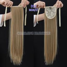 Fake Hair Ponytail 105g 22 Long Straight Hair Pieces Drawstring Ribbon Hairpiece Clip In Pony Tail