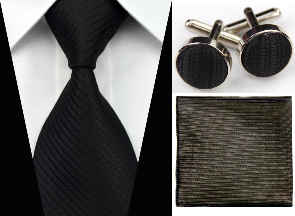 SNT0031 2014 New Men s 100 Jacquard Woven Silk Solid Neckties Tie handkerchief Cufflinks Sets for