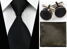 SNT0031 2014 New Men s 100 Jacquard Woven Silk Solid Neckties Tie handkerchief Cufflinks Sets for
