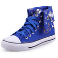 2017 Men Black Canvas Shoe High Top Casuals Shoes Letters Print Canvas Casual Flat Leisures