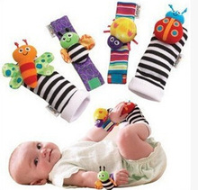Lovely Cotton Baby Kids Rattle Toy Socks Animal Cute Baby Socks Garden Bug Wrist Rattle Foot Socks Intellectual Developmental