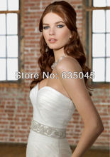 Vestido De Noiva 2015 New Custom Made Romantic Organza Crystal Beading Mermaid Wedding Dress Bride Dresses