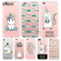Cute Unicorn Cartoon Transparent Ultra Thin Flexible Soft Silicone Phone Case Back Cover For iPhone 5S