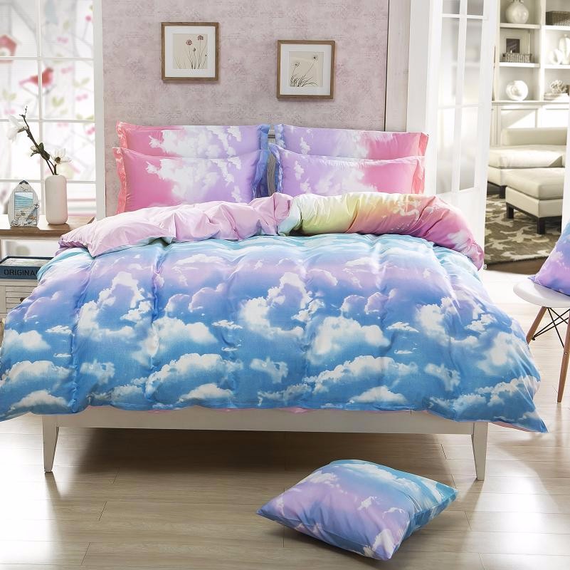 Comforter Bedding Set Reactive Printed Sky Clouds Duvet Cover Sets