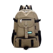 2015 new Fashion arcuate leisure men s backpack strap zipper solid color casual canvas backpack school