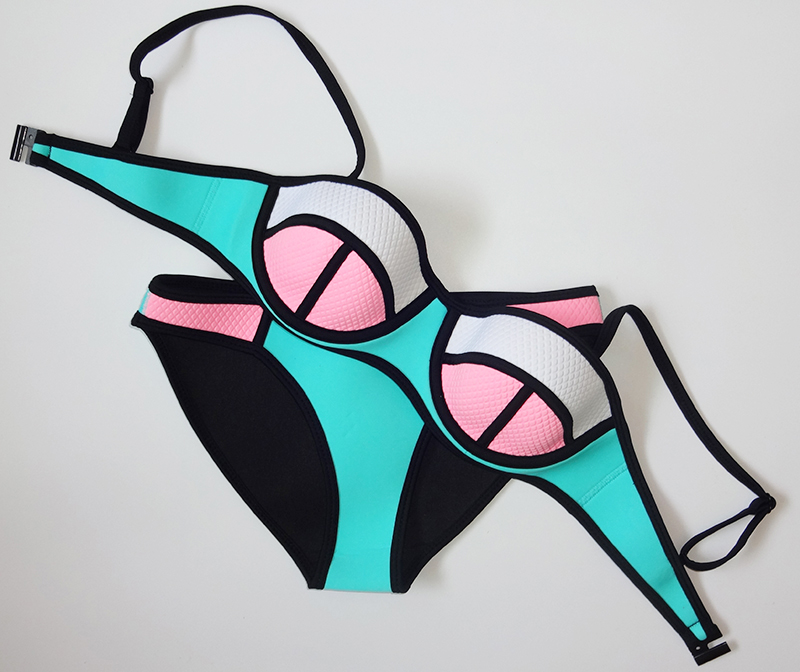 2016 New Fashion Patchowrok Women Neoprene Bikinis Push up Bikini Set Neoprene Swimwear Sexy Swimsuit Biquini Bathing Suit 2016 New Fashion Patchowrok Women Neoprene Bikinis Push up Bikini Set Neoprene Swimwear Sexy Swimsuit Biquini Bathing Suit