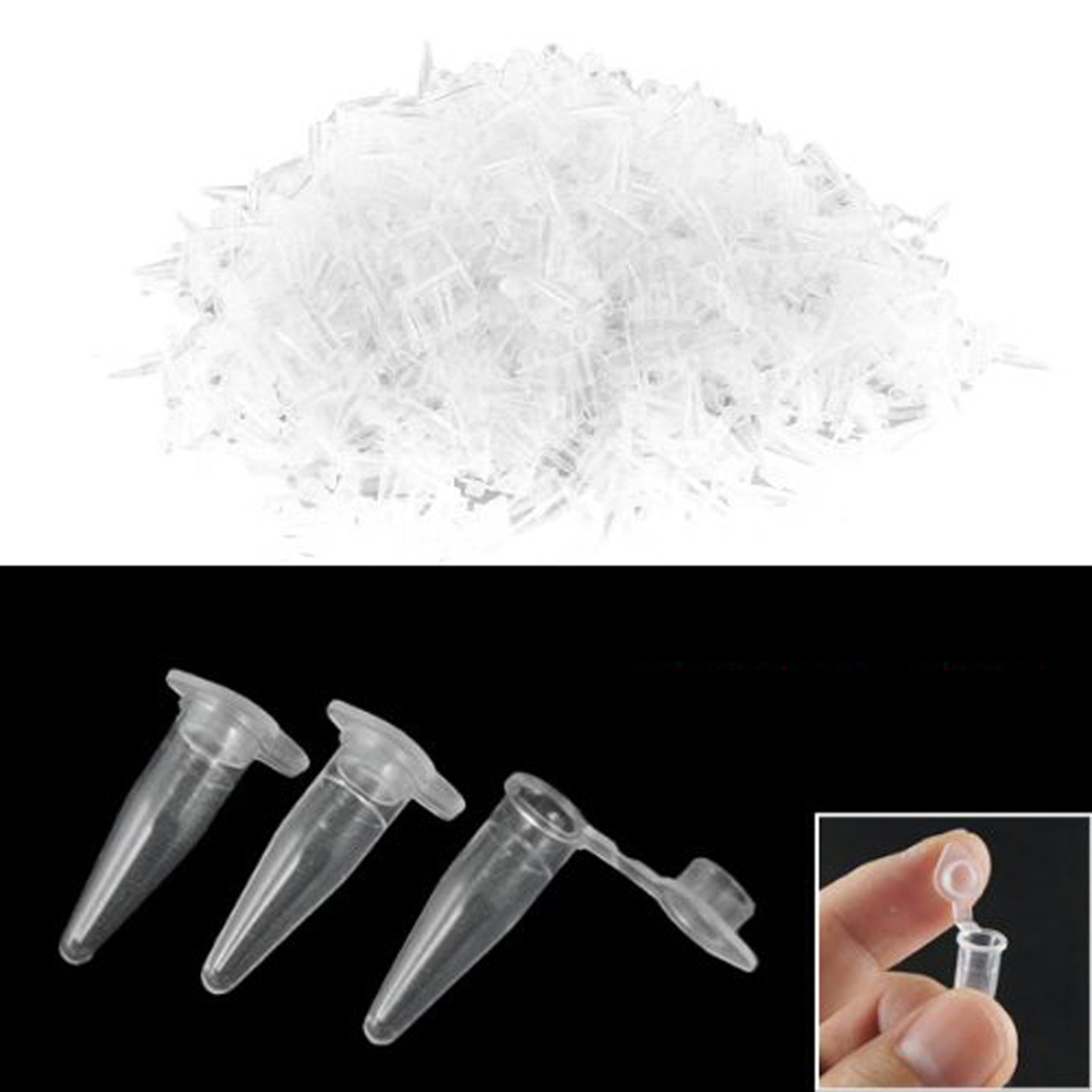 2015 Best Sale 1000 Pcs 0.2ml Round Bottom Centrifuge Tubes w Attached Caps Clear White