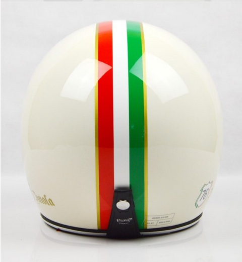 Free shipping BEON motorcycle helmet high-end sports car half helmet half helmet retro fiberglass helmet / white Italy