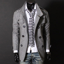 Men’s Slim Warm Casual Trench Coat Gentleman Jacket Woolen Double Button Outwear Y23 (below is US size pls refer the size table)