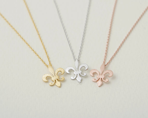 2015 Gold Silver Minimalist Jewlery Stainless Steel Metalwork Fleur De Lis Charm Necklace Scouting for Boys